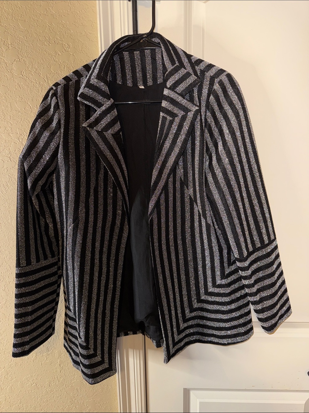 Black & Silver Striped Women's Jacket